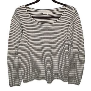 Indigenous Organic Cotton Sweater Striped Small Hand Loomed Peru Fisherman